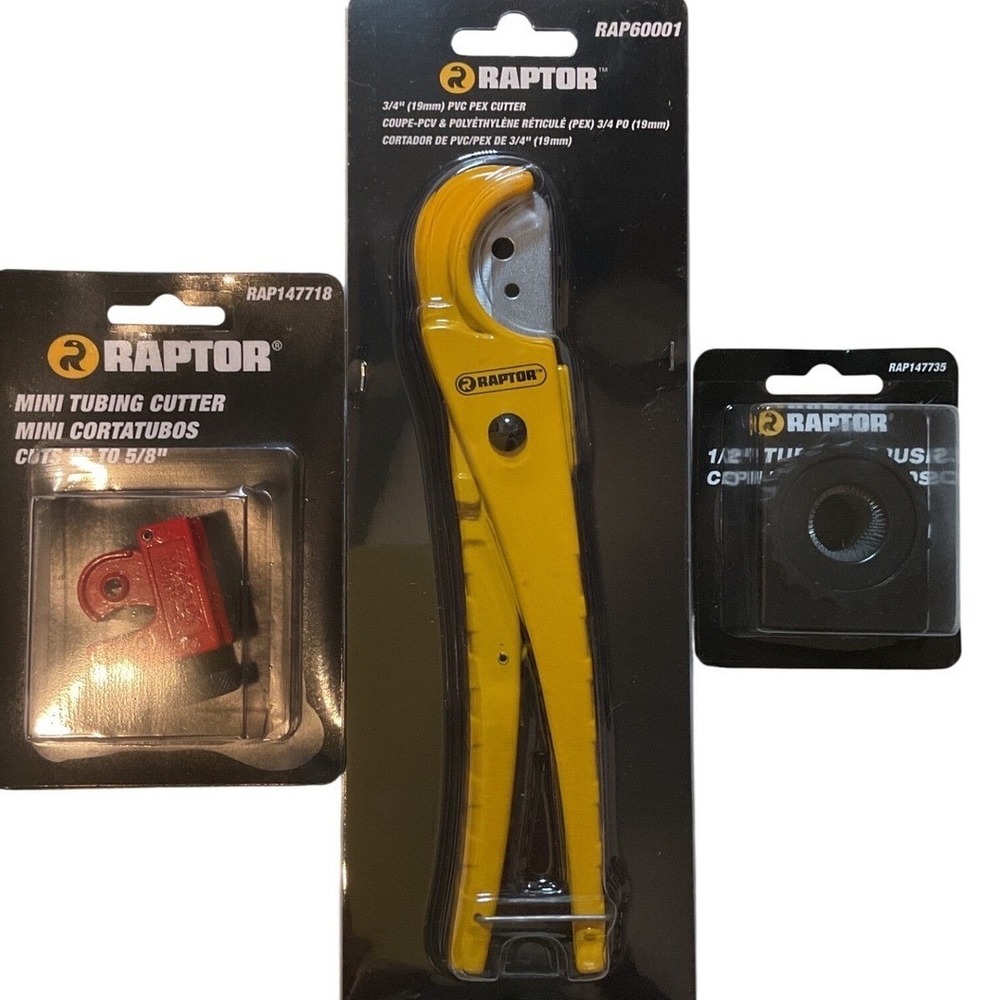 RAPTOR 3/4 Inch PEX Pipe Cutter Mini Tubing Cutter and Copper Tube Cleaner Tool